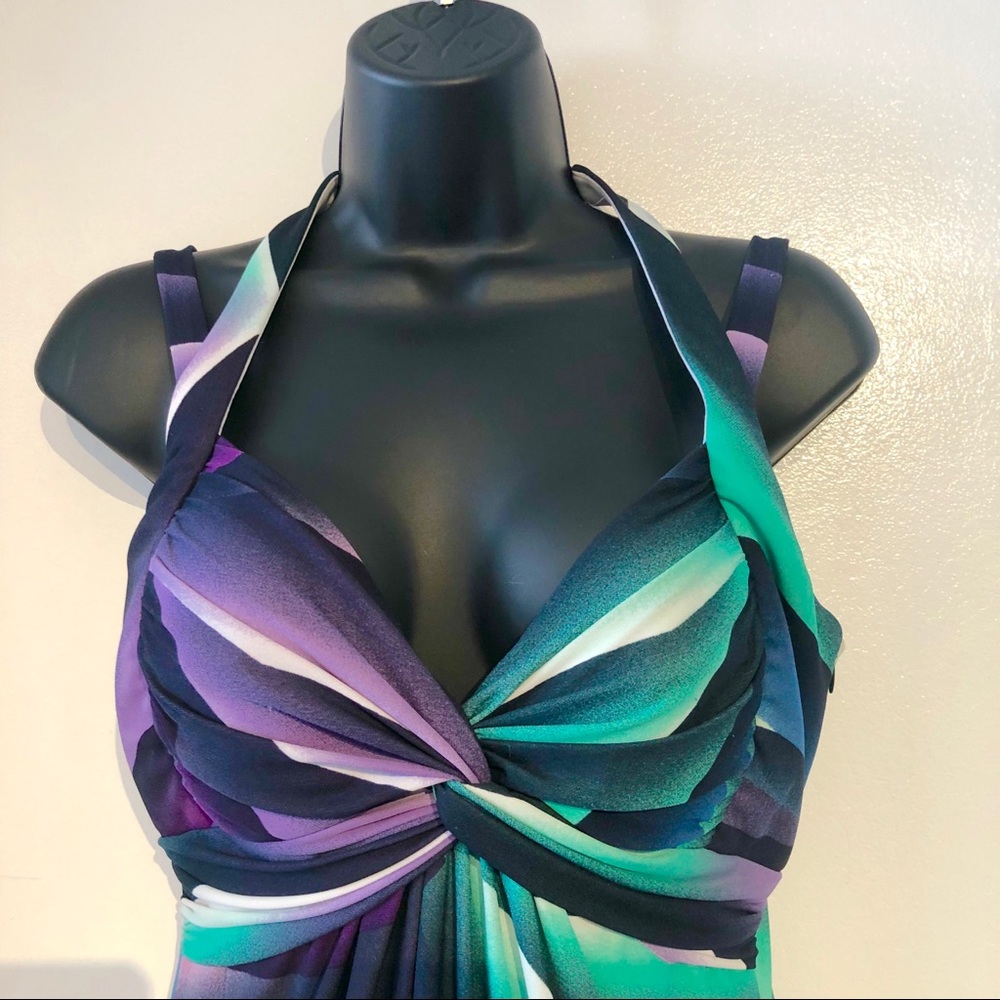 Cache Colorful Geo Print Dress With Side Zip Sz 6 - image 2